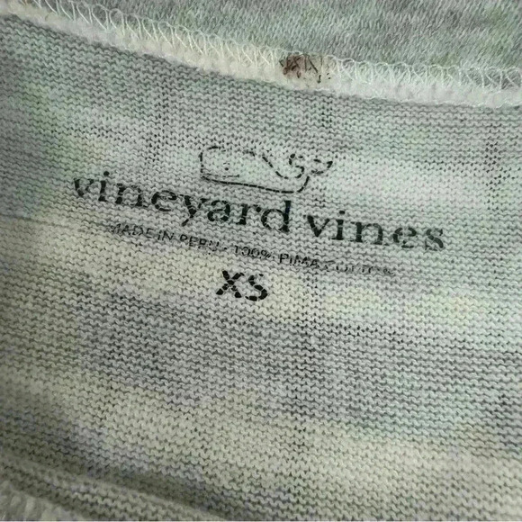 Vineyard Vines Pima Cotton Women’s XS Gray Striped Dress Short Sleeves Pullover - Picture 7 of 9